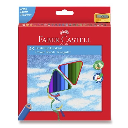 Papírenské zboží - Pastelky Faber-Castell trojhranné 48 barev + ořezávátko