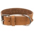 Papírenské zboží - Rustykalna obroża skórzana Heartbeat - brązowa L-XL: 55-65cm/40mm