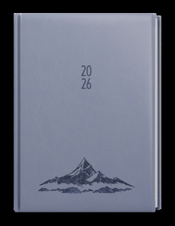 Papírenské zboží - Denní diář - David - Vivella s ražbou - A5 - holubí šeď - Hory