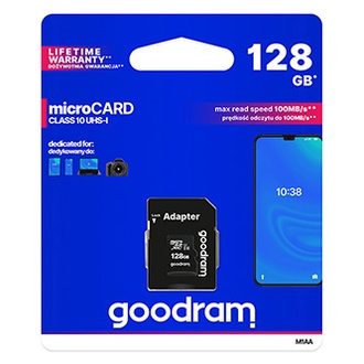 Papírenské zboží - Goodram Micro Secure Digital Card, 128GB, micro SDXC, M1AA-1280R12, UHS-I U1 (Class 10),