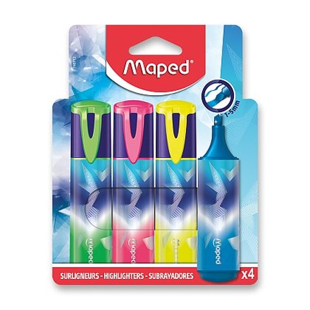 Papírenské zboží - Zvýrazňovač Maped Arctic - 4 barvy
