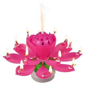 Papírenské zboží - Narozeninová svíčka s melodií, růžová [1 ks]