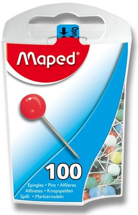 Papírenské zboží - Špendlíky malé, 100 ks, mix barev