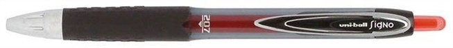 Papírenské zboží - Długopis żelowy "UMN-207", czerwony, 0,4mm, mechanizm zaciskowy, UNI