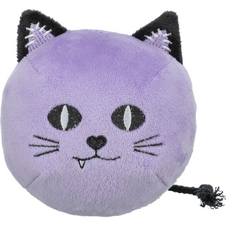 Papírenské zboží - Kočka HALLOWEEN, plyšová hračka se zvukem, 10 cm, fialová - LIMITOVANÁ NABÍDKA