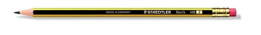 Papírenské zboží - Ołówek grafitowy z gumką "Noris", HB, sześciokątny, STAEDTLER