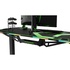 Papírenské zboží - ULTRADESK Biurko dla gracza FORCE - zielone, 166x70 cm, 76.5 cm, z podkładką pod mysz XXL, uchwyt na napoje i słuchawki