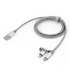 Papírenské zboží - USB kabel (2.0), USB A M - microUSB M + Apple Lightning M, 1m, 2 in 1 srebrny, Verbatim, box, 48869, regulowana końcówka Lightning