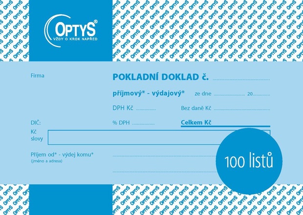 Papírenské zboží - Univerzální pokladní doklad A6, 100 listů 1094