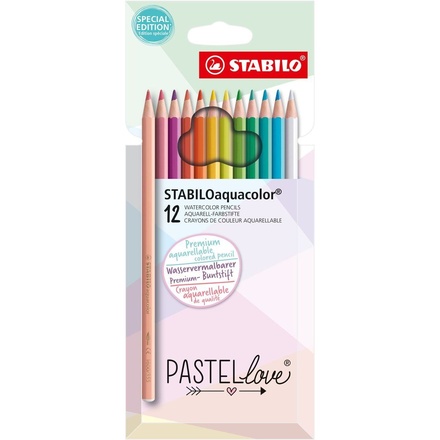 Papírenské zboží - STABILOaquacolor Pastellove Akvarelové pastelky - sada 12 barev