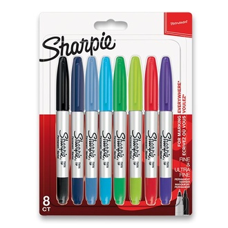 Papírenské zboží - Permanentní popisovač Sharpie Twin Tip sada 8 ks