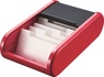 Papírenské zboží - Wizytownik biurkowy, czerwony, zamknięcie migawkowe, z sorterem, 300 wizytówek, HELIT