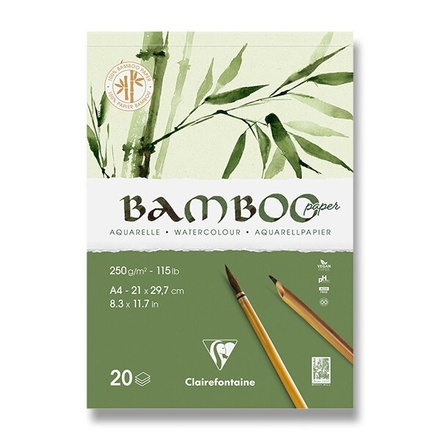 Papírenské zboží - Akvarelový blok Clairefontaine Bamboo A4, 20 listů, 250 g