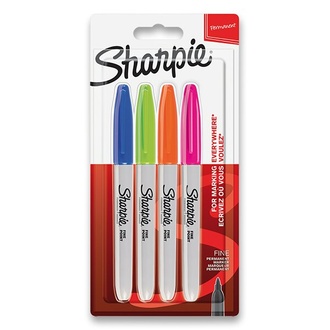 Papírenské zboží - Permanentní popisovač Sharpie Fine sada 4 ks, doplňkové barvy