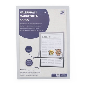 Papírenské zboží - Nalepovací magnetická kapsa A3 stříbrná