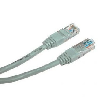 Papírenské zboží - UTP patchcord, Cat.5e, RJ45 M-15m, nestíněný, šedý, economy