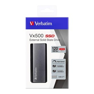 Papírenské zboží - Externí disk SSD Vx500 Verbatim USB 3.0 (3.2 Gen 1), 120GB, 47441 stříbrný