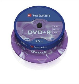 Papírenské zboží - DVD+R 4,7GB, 16x, AZO, Verbatim, 25-cake
