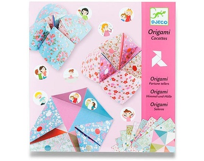 Papírenské zboží - Origami skládačka Djeco - Nebe, peklo, ráj růžová sada