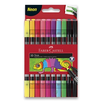 Papírenské zboží - Oboustranné dětské fixy Faber-Castell Neon 10 barev