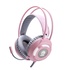 Papírenské zboží - Marvo HG8936, słuchawki z mikrofonem, regulacja głośności, różowa, podświetlona, 3.5 mm jack + USB