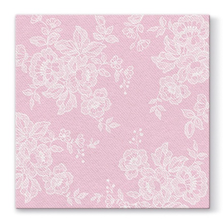 Papírenské zboží - Ubrousky PAW AIRLAID L 40x40cm Soft Lace Rosa [50 ks]