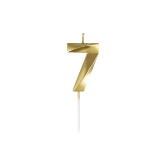 Papírenské zboží - Svíčka číslo 7 – zlatá [1 ks]