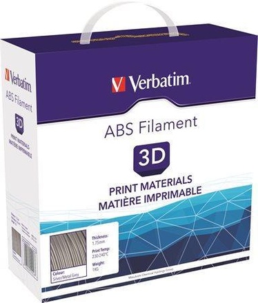 Papírenské zboží - Vlákno ABS pro 3D tiskárny, šedo-stříbrná kovová 1,75 mm, 1kg, VERBATIM