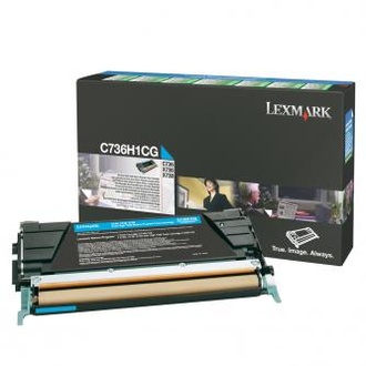 Papírenské zboží - Lexmark originální toner C736H1CG, cyan, 10000str., high capacity, return, Lexmark C736,