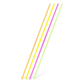 Papírenské zboží - Slámky plastové rovné XXL neon 100 cm, průměr 6,5 mm [100 ks] (znovu použitelná)