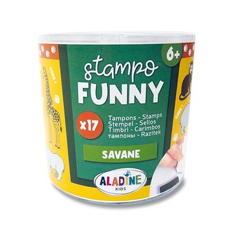 Papírenské zboží - Razítka Aladine Stampo Funny Safari, 17 ks