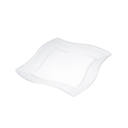 Papírenské zboží - Talíř PREMIUM čtvercový, čirý (PS) 18 x 18 cm [50 ks]