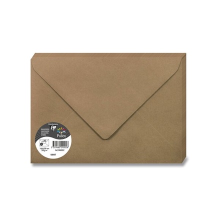 Papírenské zboží - Obálka Clairefontaine Kraft C5,20 ks
