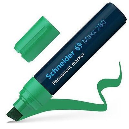 Papírenské zboží - Permanentní popisovač "Maxx 280", zelená, 4-12mm, klínový hrot, SCHNEIDER