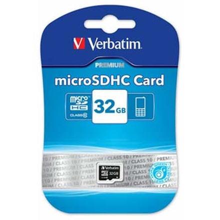 Papírenské zboží - Verbatim Micro Secure Digital Card, 32GB, micro SDHC, 44013, UHS-I U1 (Class 10), bez ada