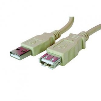 Papírenské zboží - Kabel USB (2.0), USB A M- USB A F, 3m, šedý, Logo, blistr