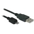 Papírenské zboží - USB kabel (2.0), USB A M - microUSB M, 1.8m, czarny, Logo, blistr