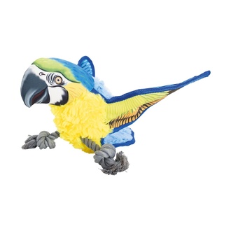 Papírenské zboží - Ara Ararauna papoušek na laně, 35 cm, robustní hračka pro psy HIPHOP DOG, žlutá/modrá